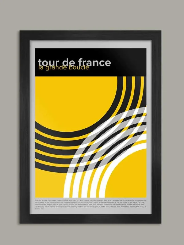 Retro striped wall panels-Tour de France - Geometric Style Cycling Poster Print