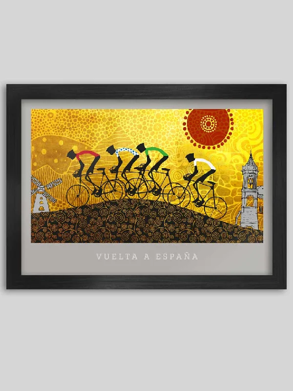 Oval gilt wall mirrors-Vuelta a España, La Mancha - Cycling Poster Print