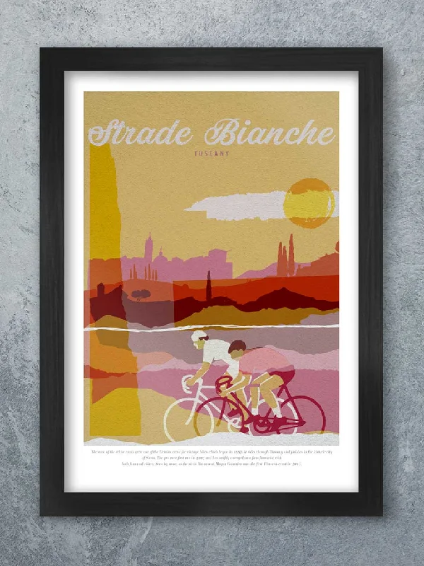 Industrial concrete sculptures-White Roads Strade Bianche Cycling Poster Print