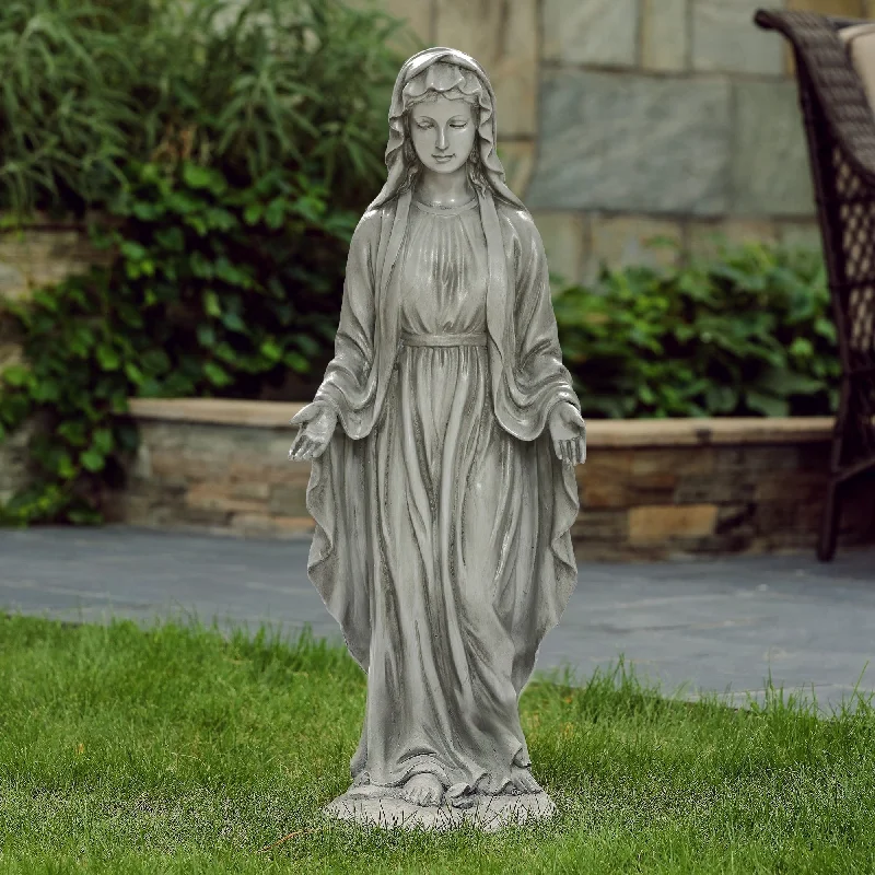 Eclectic floral wall art-30.5"H Virgin Mary Blessed Mother Outdoor Garden Statue Sculpture