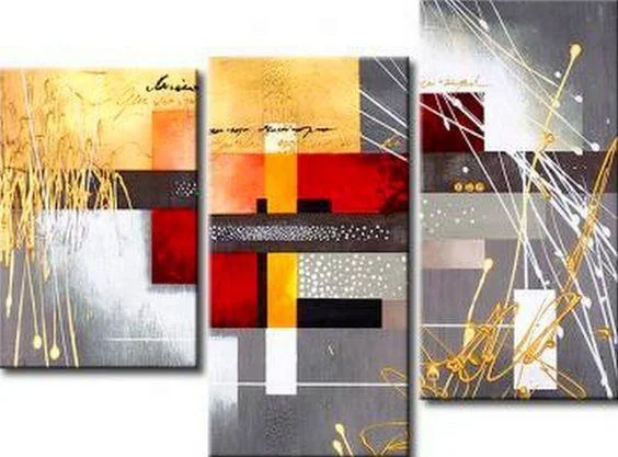 Antique silver photo frames-3 Piece Wall Art, Abstract Acrylic Paintings, Texture Artwork, Acrylic Painting on Canvas, Modern Wall Art Paintings