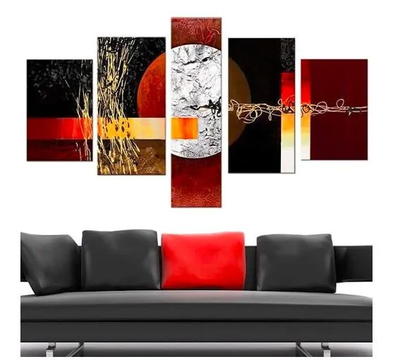 Minimalist white table lamps-Multiple Wall Art Paintings, Red and Black Abstract Painting, Large Painting for Sale, Modern Abstract Paintings