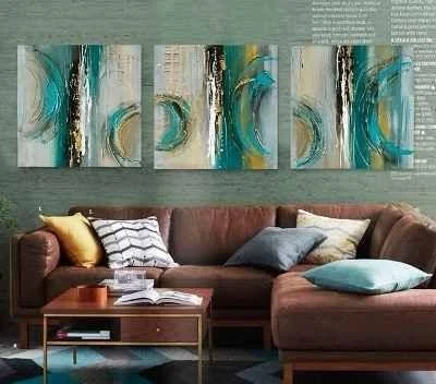 Industrial metal wall clocks-Simple Abstract Art Paintings, Large Acrylic Painting for Living Room, Modern Wall Art Paintings, 3 Piece Paintings