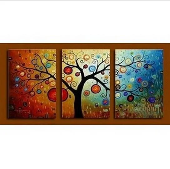 Tropical leaf wall mirrors-Abstract Art, Tree of Life Painting, Canvas Painting, 3 Piece Wall Art, Modern Artwork, Abstract Painting