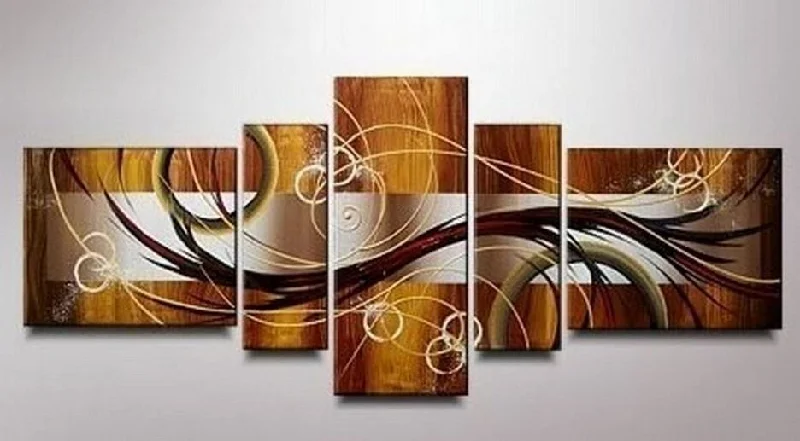 Industrial steel wall art-Abstract Lines Art, Canvas Art Painting, Huge Wall Art, Acrylic Art, 5 Piece Wall Painting, Canvas Painting, Hand Painted Art