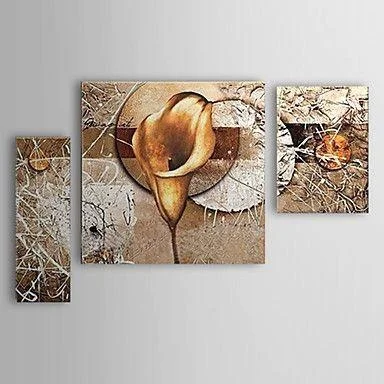 Industrial pipe wall lights-Abstract Painting, Flower Painting, Canvas Painting, Abstract Art, Wall Art, Large Painting, Living Room Wall Art, Modern Art, 3 Piece Wall Art