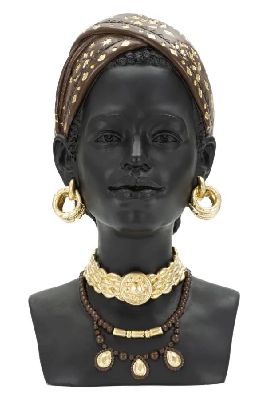 Antique silver wall clocks-African Female Head Sculpture (Modern Decoration)