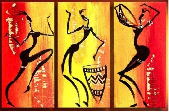 Minimalist white ceramic planters-Bedroom Wall Art Paintings, African Woman Dancing Painting, African Girl Painting, Extra Large Painting on Canvas, Buy Paintings Online