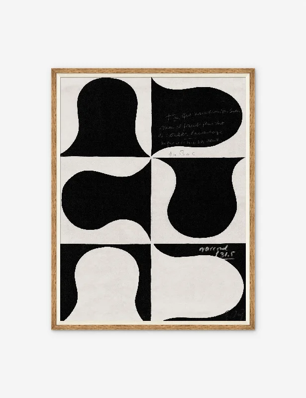 Handcrafted pottery sculptures-Black and White Abstract Series A Print by Paule Marrot