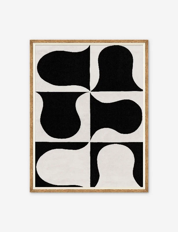 Abstract wooden table lamps-Black and White Abstract Series B Print by Paule Marrot