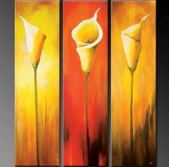 Marble bookends with inlay-Calla Lily Art, Abstract Flower Painting, Flower Canvas Painting, Bedroom Wall Art Paintings, 3 Piece Wall Art, Dining Room Canvas Art Ideas