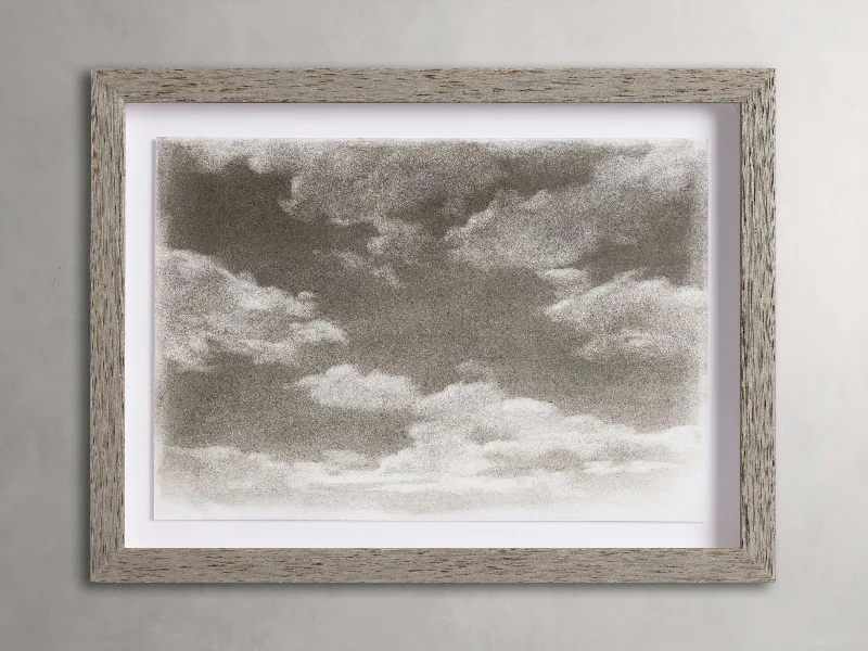 Industrial concrete wall art-Charcoal Clouds Framed Print I