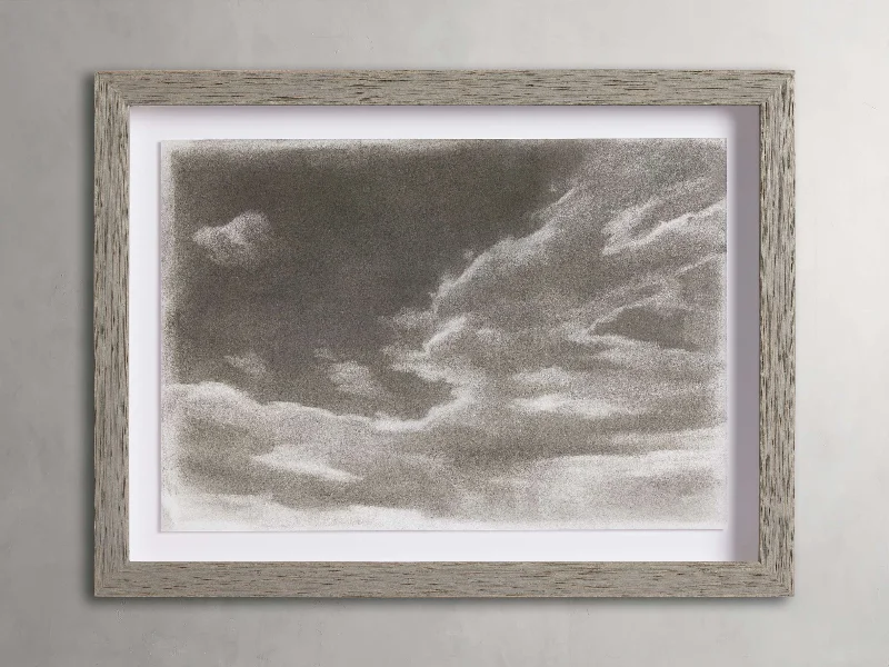 Antique silver wall shelves-Charcoal Clouds Framed Print IV