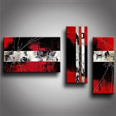 Shabby chic floral wall clocks-Contemporary Art, Abstract Modern Art, Bedroom Wall Art, Red Canvas Art, Canvas Painting