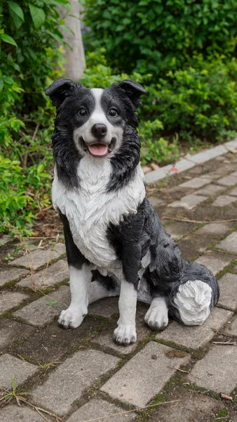 Elegant crystal table decor-Border Collie Sitting Statue