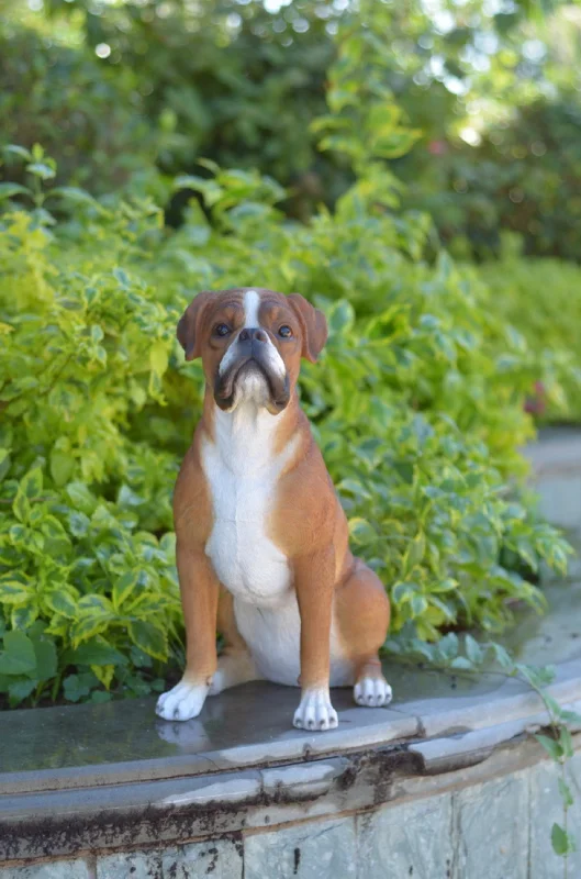 Rustic pine table runners-Boxer Sitting Statue