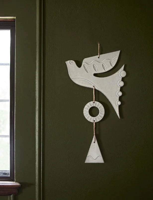 Scandinavian felt wall decor-Dove Wall Hanging by Sarah Sherman Samuel