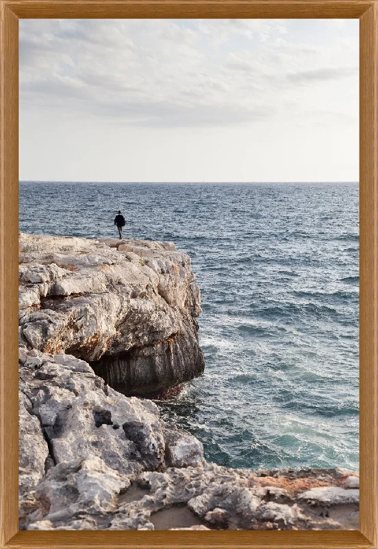 Mid-century walnut wall hooks-Edge of the World Framed Photo