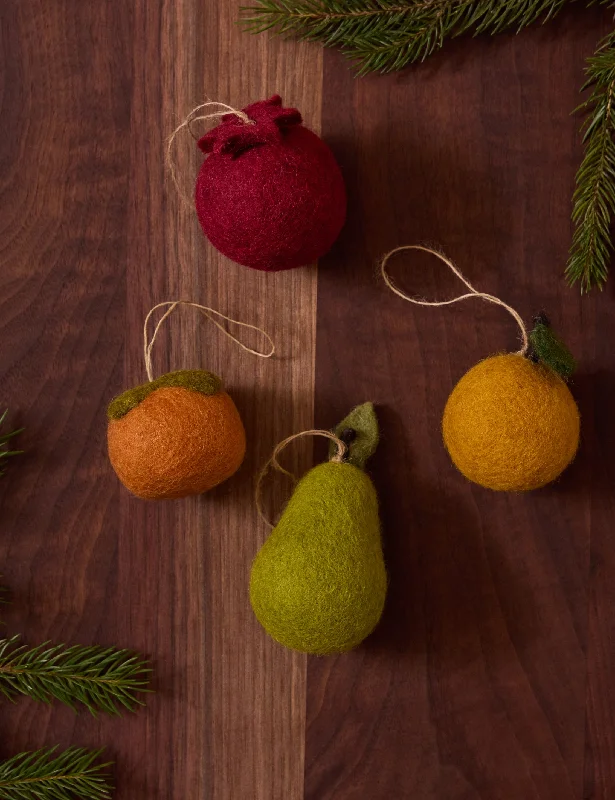 Bohemian macrame plant hangers-Felt Fruit Ornaments (Set of 4) by Sarah Sherman Samuel