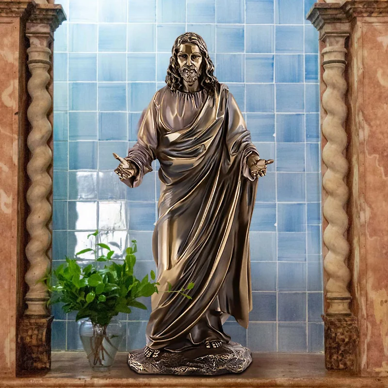 Coastal driftwood wall art-FINEST Bronze Jesus Christ Statue - "The Redeemer" FB-052