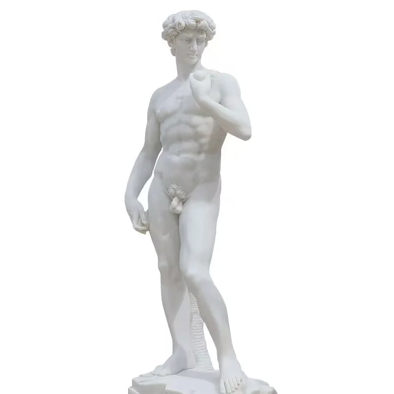 Abstract wooden sculptures-FINEST Famous Michelangelo's David Marble Statue Replica - Timeless Renaissance Art FM-039