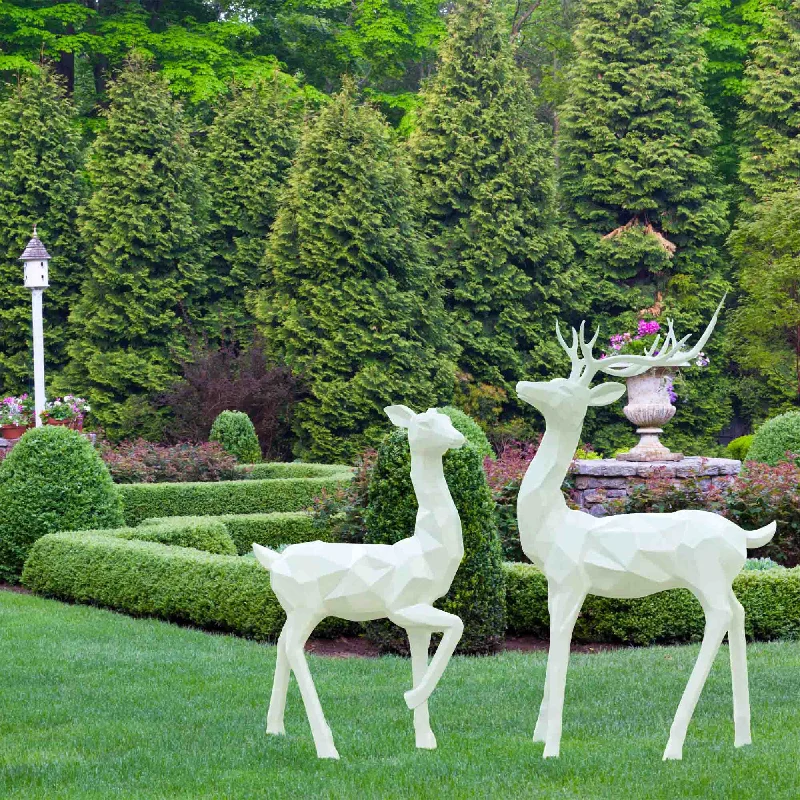 Elegant crystal candle holders-FINEST Garden Art Elk Couple Fiberglass Sculpture FF-017