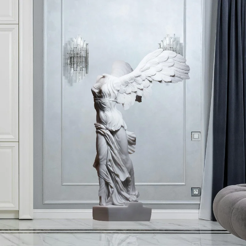 Nautical ship wheel decor-FINEST Greek Goddess Marble Statue Replica Winged Victory Statue Nike of Samothrace FM-033