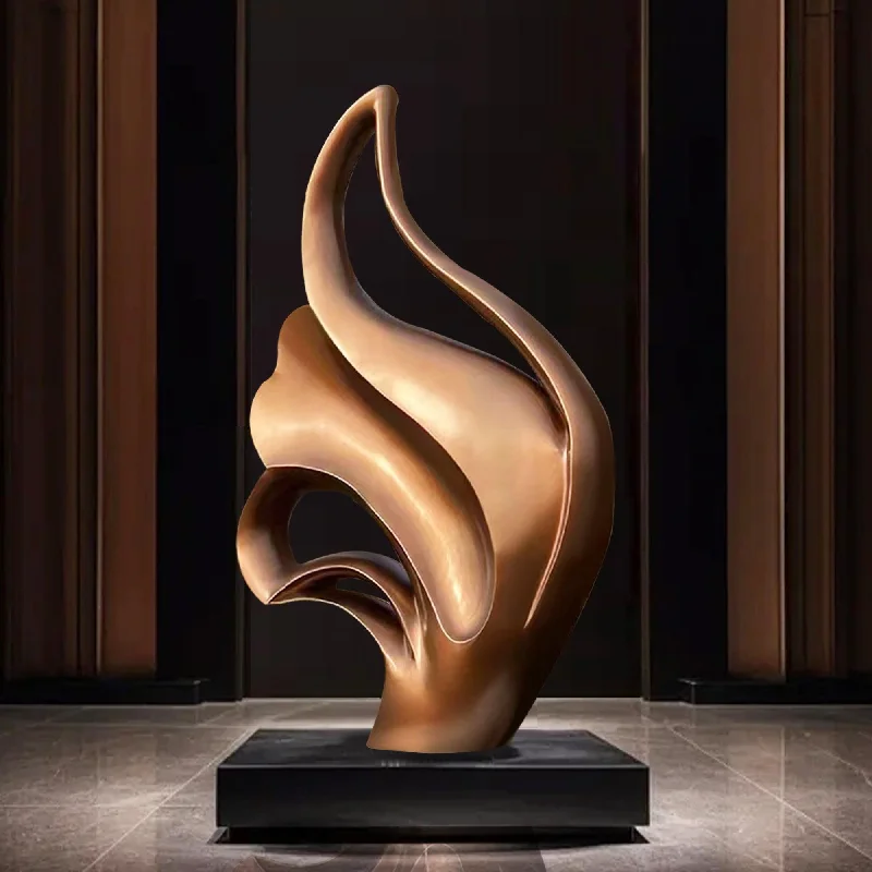 Elegant gold wall sculptures-FINEST Large Modern Abstract Metal Sculpture for Indoors and Outdoor FS-050