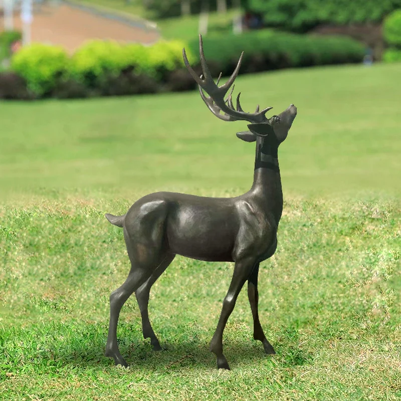 Farmhouse tin wall signs-FINEST Lawn Art Elk Statue of Garden Sculptures FB-020