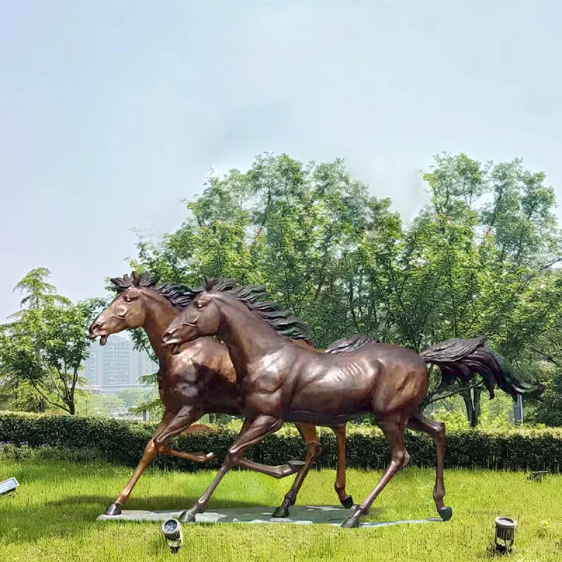 Abstract ceramic wall art-FINEST Life Size Bronze Running Horse Statue for Garden Sculpture FB-037