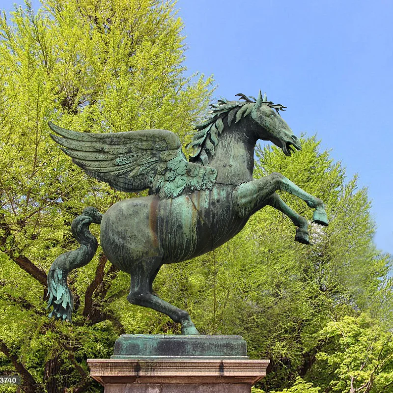 Tropical palm wall clocks-FINEST Majestic Pegasus Bronze Statue Outdoor Sculpture For Sale FB-046