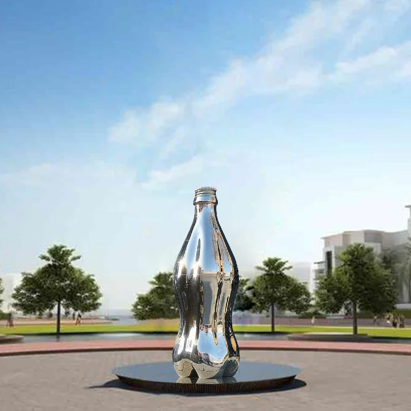 Minimalist ceramic vases-FINEST Mirror Polished Stainless Steel Bottle Sculpture – Modern Iconic Art for Public Spaces and Gardens FS-077