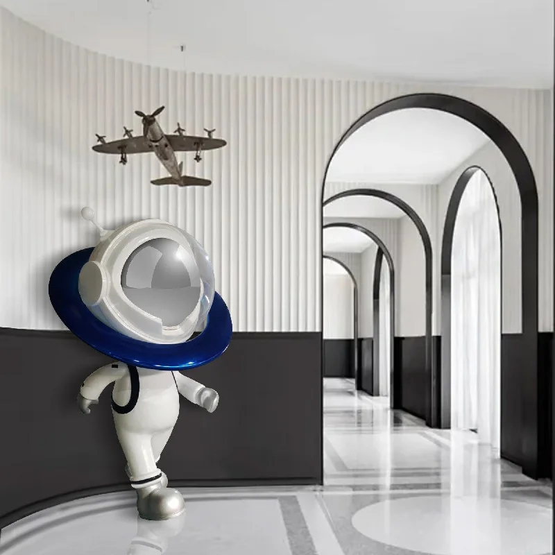 Abstract metal wall sculptures-FINEST Cartoon Spaceman Fiberglass Sculpture Ornament FF-027