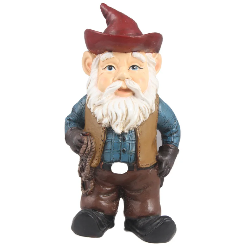 Colorful glass mosaic vases-Gnome Cowboy