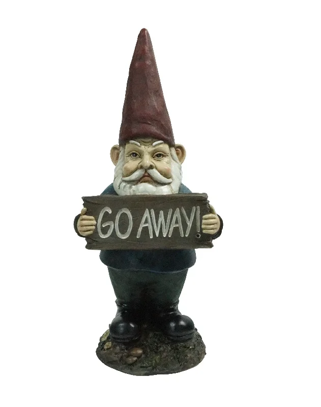 Plush silk throw blankets-Gnome Holding Go Away Sign