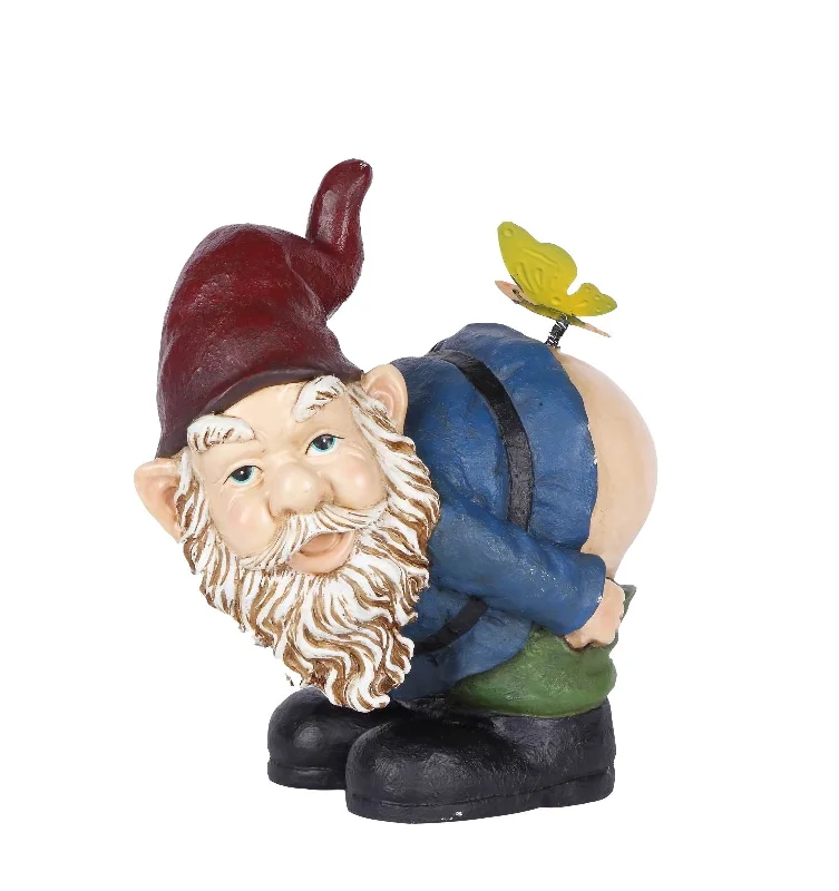 Marble tray centerpieces-Hi-Line Exclusive - Gnome Mooning With  Butterfly Statue