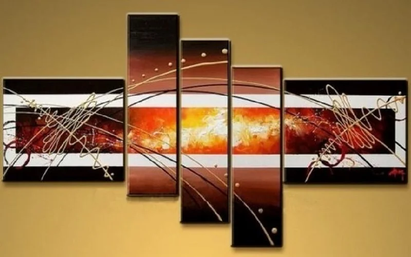 Rectangular wall mirrors-Huge Wall Art, Acrylic Art, 5 Piece Wall Art, Large Wall Art, Abstract Painting, Abstract Art, Canvas Art Painting, Canvas Painting, Hand Painted Art, Group Art