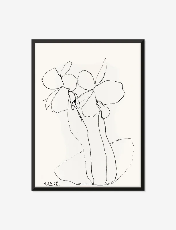 Eclectic floral wall art-Ink Flower 4 Wall Art by Arthur Krakower