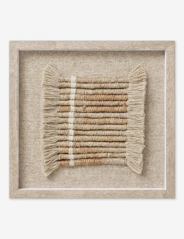 Woven hemp storage baskets-Kendry II Textile Wall Art