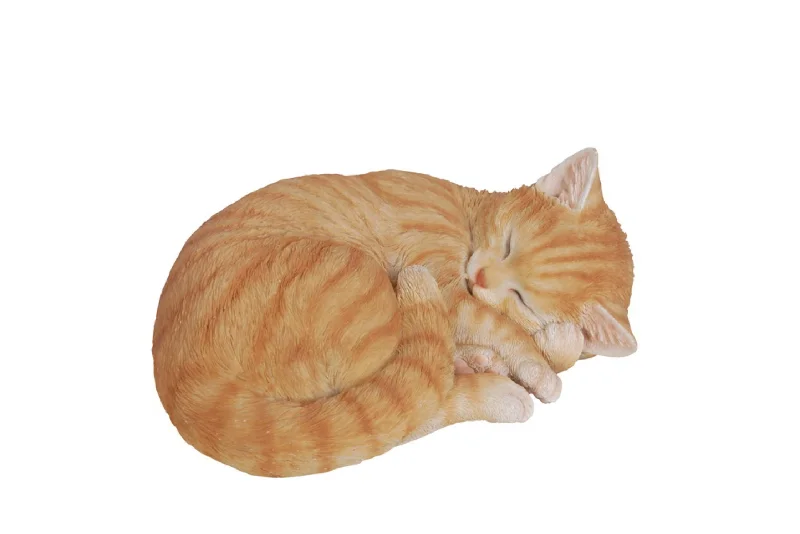 Colorful glass candle lanterns-Orange Tabby Cat Sleeping Lying Down