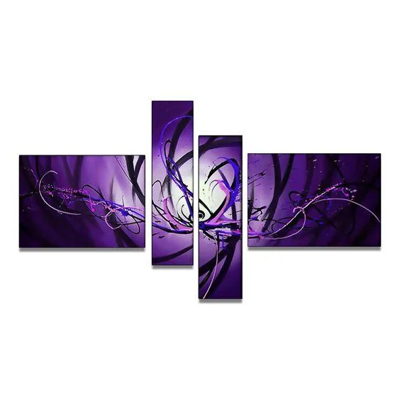 Colorful glass table clocks-Bedroom Wall Art Paintings, Abstract Art on Sale,  Purple and Blue Canvas Painting, Simple Modern Abstract Paintings, Buy Art Online