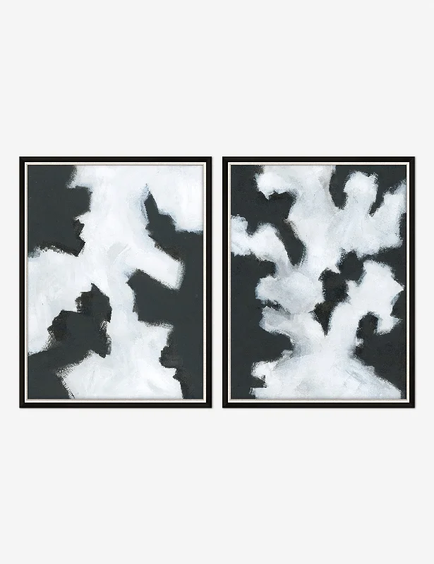 Mid-century oak table decor-Sandbar Diptych Wall Art (Set of 2) by ZBC House