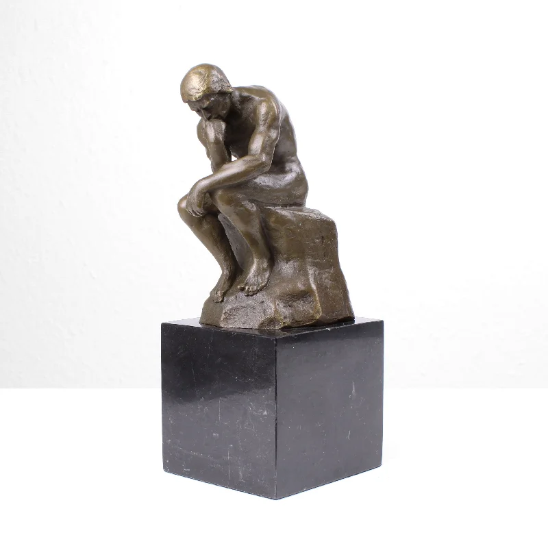 Eclectic tribal rugs-Statue of the Thinker by Rodin (Hot Cast Bronze Sculpture)