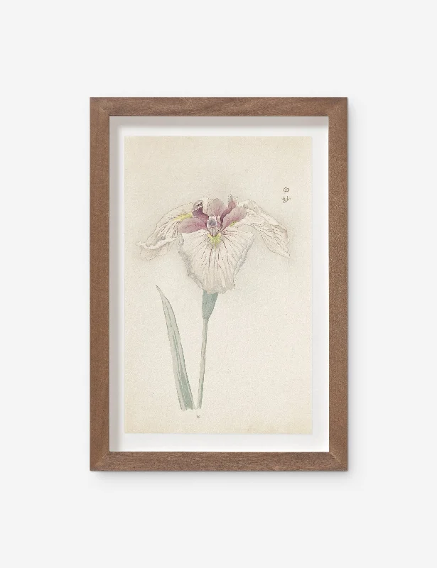 Elegant crystal candle holders-Vintage Japanese Iris No. 33 Wall Art by Miyoshi Manabu